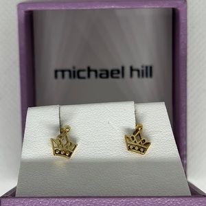 Michael Hill 10kt gold crown shaped earrings